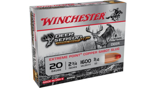 opplanet winchester deer season xp copper impact 20 gauge 3 4 oz 2 75in centerfire shotgun slug ammo 5 rounds x20dslf main 1