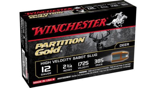 opplanet winchester partition gold 12 gauge 385 grain 2 75in centerfire shotgun slug ammo 5 rounds ssp12 main