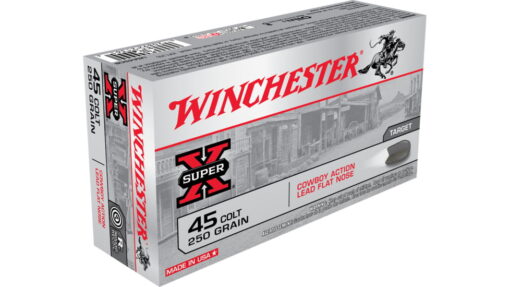 opplanet winchester super x handgun 45 colt 250 grain lead flat nose brass cased centerfire pistol ammo 50 rounds usa45cb main 1