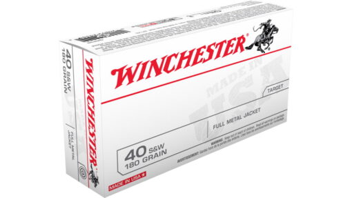 opplanet winchester usa handgun 40 s w 180 grain full metal jacket brass cased centerfire pistol ammo 50 rounds q4238 main 1