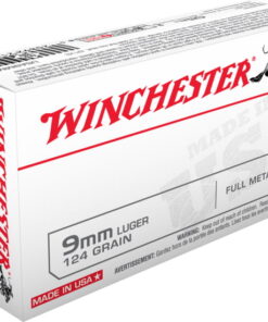 opplanet winchester usa handgun 9mm luger 124 grain full metal jacket brass cased centerfire pistol ammo 50 rounds usa9mm main 1
